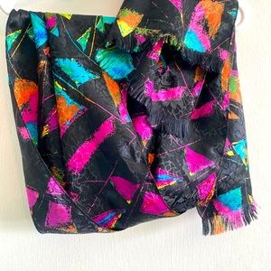 Vtg Gorgeous Bright Color Scarf
